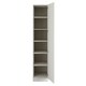 image 1 of Classic Square Panel White Single Wardrobe with Shelves White