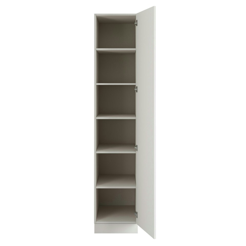 image 1 of Classic Square Panel White Single Wardrobe with Shelves White