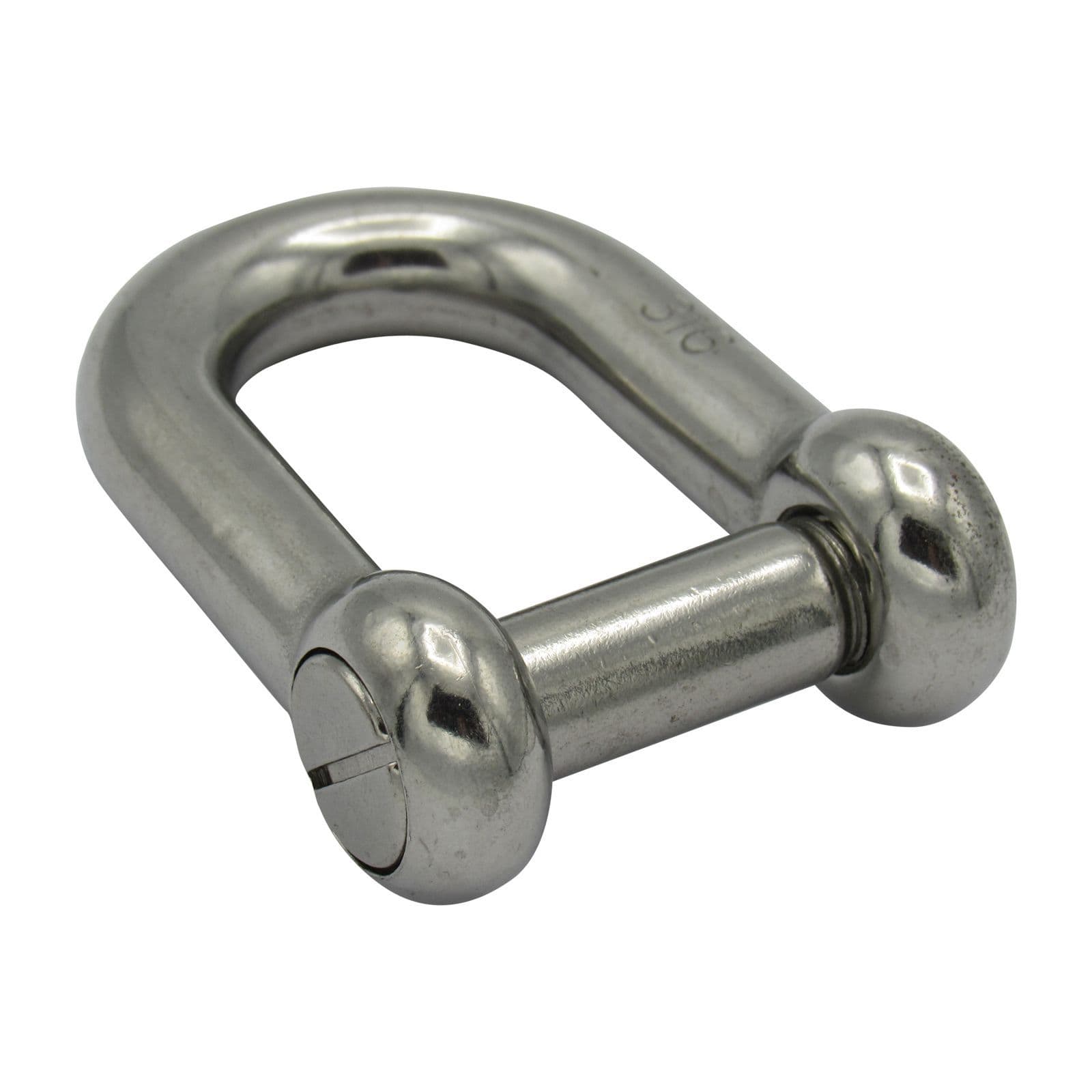 Stainless Steel Countersunk D Shackle Slotted Head 12MM (Dee Marine Boat Flush Rigging)