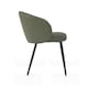 image 2 of SONARA Modern Set of 2 Chunky Weave Fabric Ergonomic Dining Chairs with Arms | Green