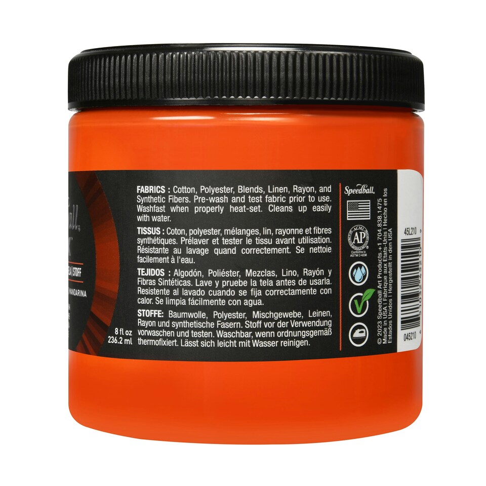 image 1 of Speedball Flex Screen Printing Fabric Ink, Mandarin, 8oz