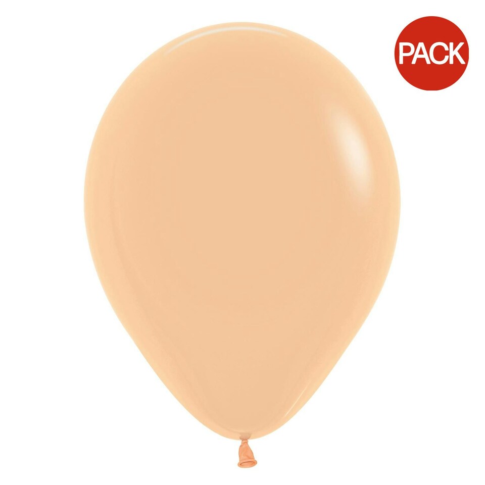 Sempertex Amscan Latex Solid Balloons (Pack of 50) - Peach - One Size