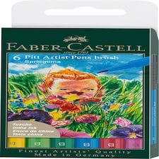PITT Artist Pen Brush Wallet of 6 Springtime - Faber-Castell - FC167177