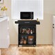 image 2 of Yaheetech Kitchen Island Cart with Spice Rack Storage Black