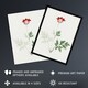 image 2 of Red Bloom Flower Vintage Japan Wall Art Print Japanese Botanical 12x16"