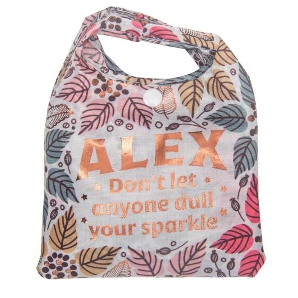 image 1 of History & Heraldry Personalised Sparkle Reusable Foldable Shopper Bag - Alex Multi
