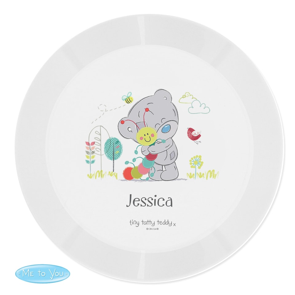 image 1 of Personalised Tiny Tatty Teddy Cuddle Bug Plastic Plate