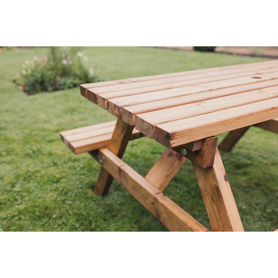 image 1 of Valley Deluxe Picnic Table - Timber - L180 x W150 x H76 cm - Partially Assembled