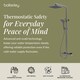 image 2 of Balterley Empire Square Thermostatic Shower Kit with Fixed Head and Adjustable Handset | Silver | Brushed Pewter | 1