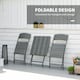image 4 of Outsunny 3 Pieces Folding Rattan Bistro Set, Garden Furniture Bistro Set with Folding Garden Table and Chairs, Wicker Balcony Furniture for Outdoor, Patio, Porch, Grey
