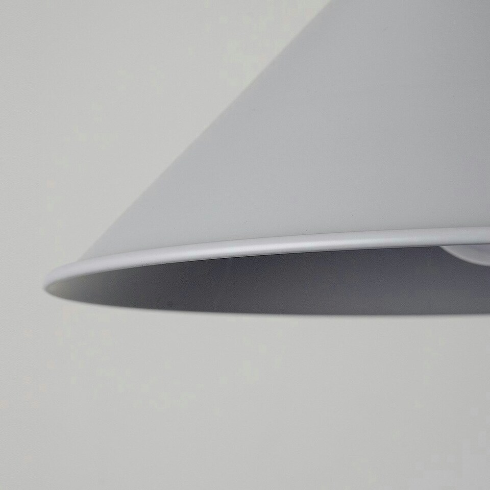 image 1 of ValueLights Retro Style Metal Ceiling Pendant Light Shade In Gloss Grey Finish