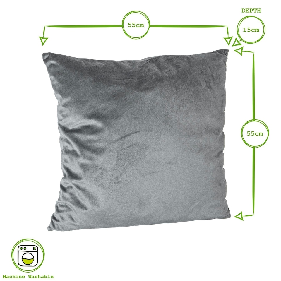 image 1 of Nicola Spring Square Velvet Cushions - 55cm x 55cm - Green - Pack of 6 Green