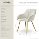 image 6 of Dining Chair Marilyn - corduroy look, upholstered, armchair, continuous backrest - Set of 6 Cream | Cream/Gold
