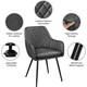 image 4 of Yaheetech Set of 2 PU Leather Dining Chairs with Metal Legs Grey | Dark Grey