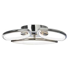 BHS Karly LED Bathroom Flush Ceiling Light, Chrome