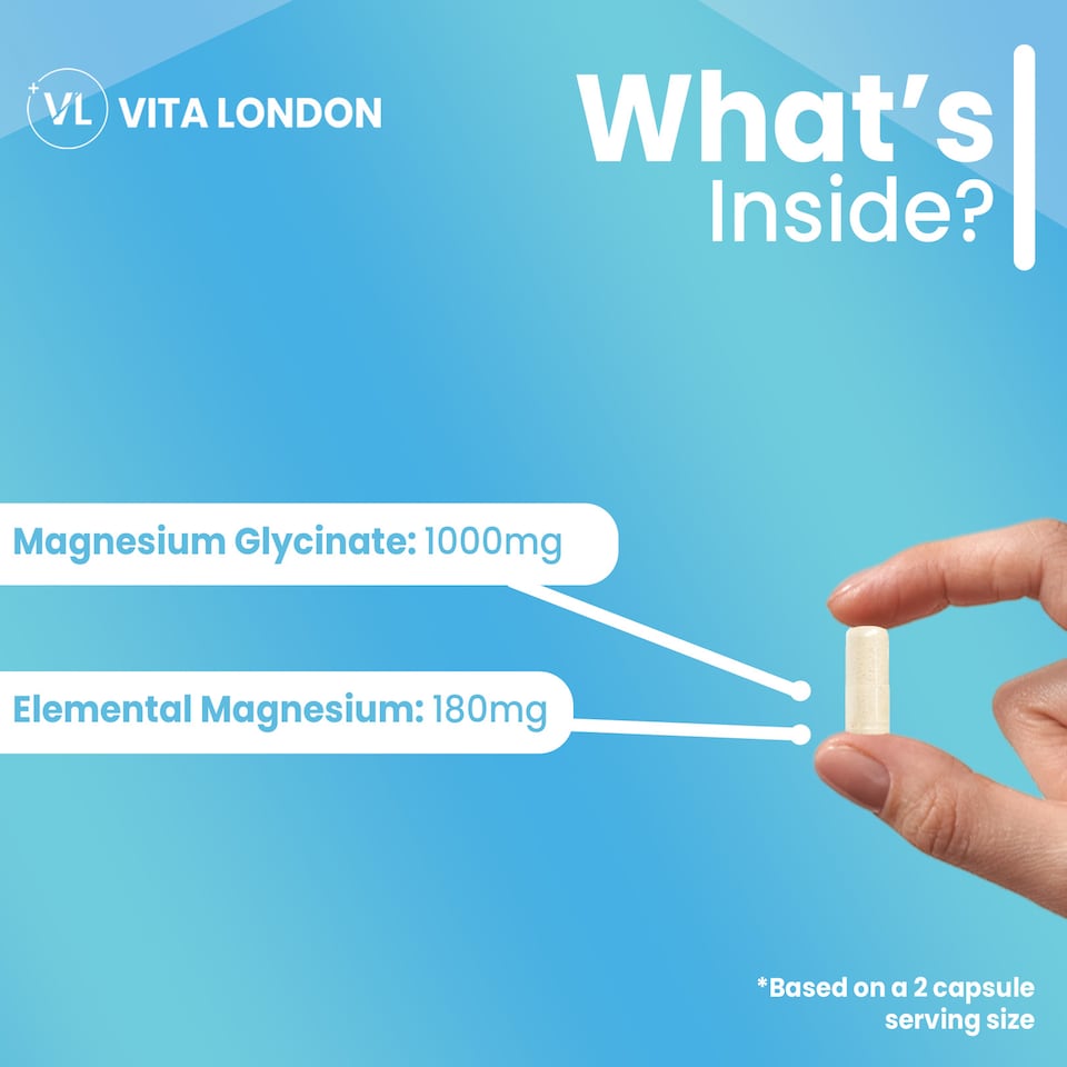 image 1 of Magnesium Glycinate Capsules - 1000mg - High Strength - 60 Capsules