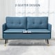 image 6 of HOMCOM Modern Two Seater Sofa, Button Tufted Loveseat with Cushions and Steel Legs for Living Room, Guest Room, Dark Blue
