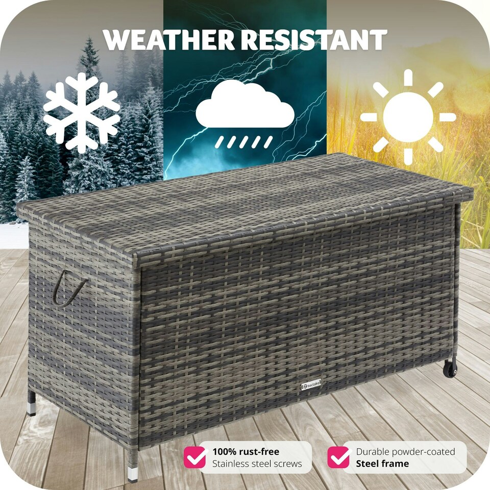 image 1 of Storage Box Kiruna - rattan garden furniture cushion storage 120 x 55 x 61.5 cm Grey