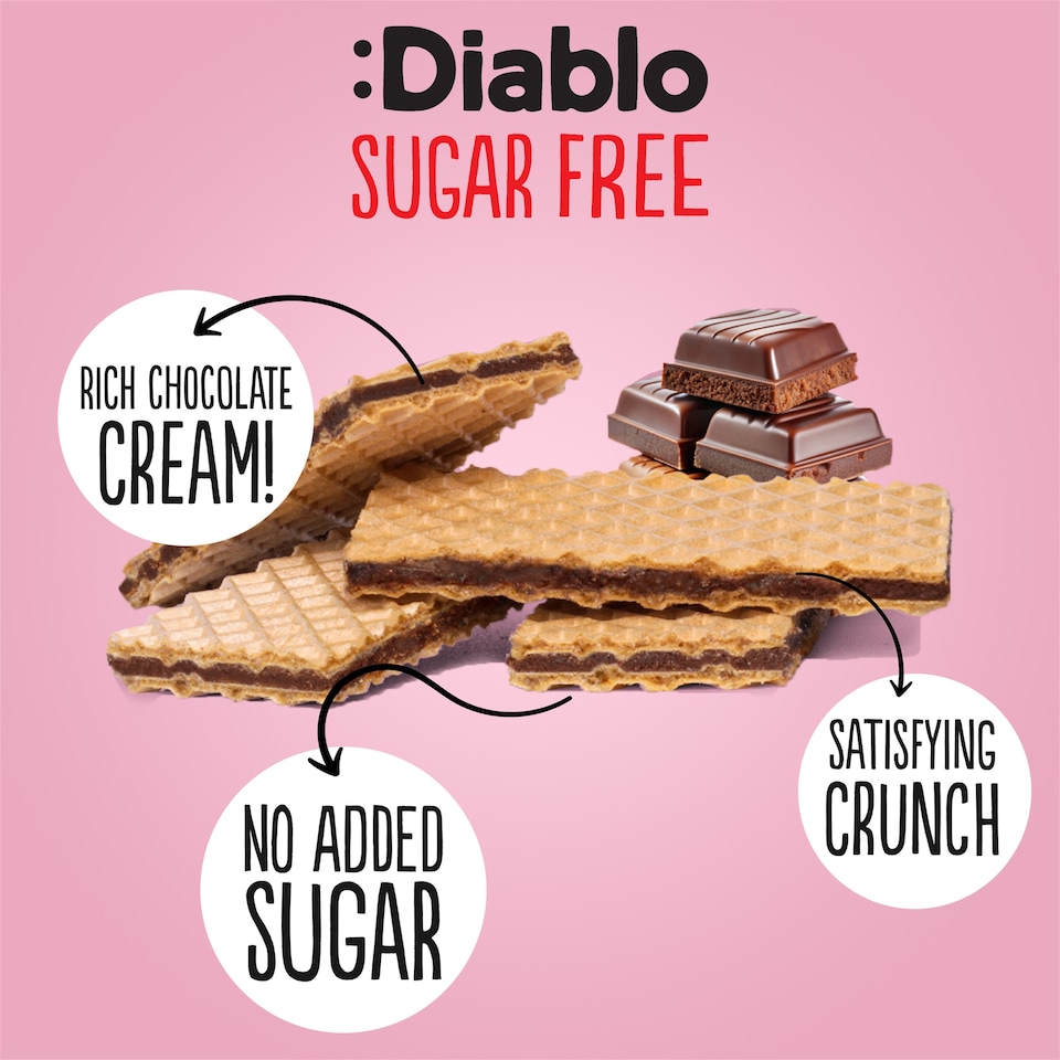 image 1 of Diablo No Added Sugar Chocolate Cream Wafer Thins 150g