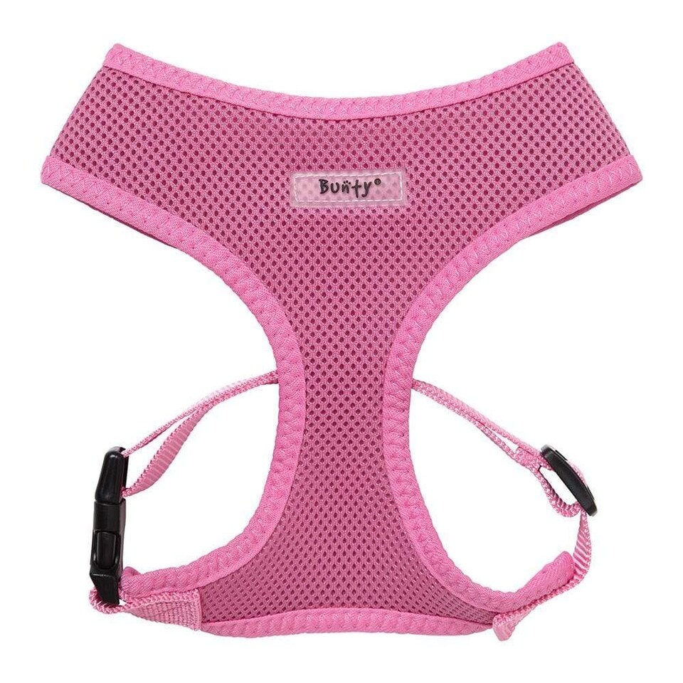 image 1 of Soft Dog & Puppy Harness with Clip, Adjustable Pink | XL