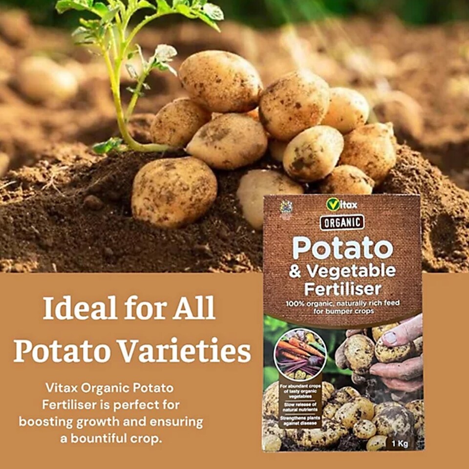 image 1 of Vitax Organic Potato Fertiliser 1Kg Slow Release Plant Food for Strong Growth and High Yield Potatoes and Vegetables