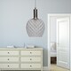 image 5 of Set of 2 Baine - Clear Textured Glass Satin Nickel Deco Pendants