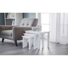 Stylish Pure White Nest of Tables | White | White