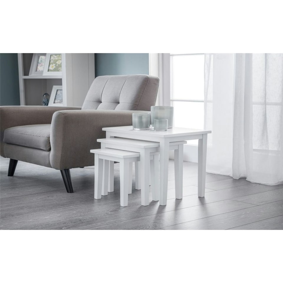 image 1 of Stylish Pure White Nest of Tables | White | White