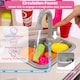 image 4 of COSTWAY Kids Kitchen Playset Corner Play Kitchen with Realistic Sounds-Pink