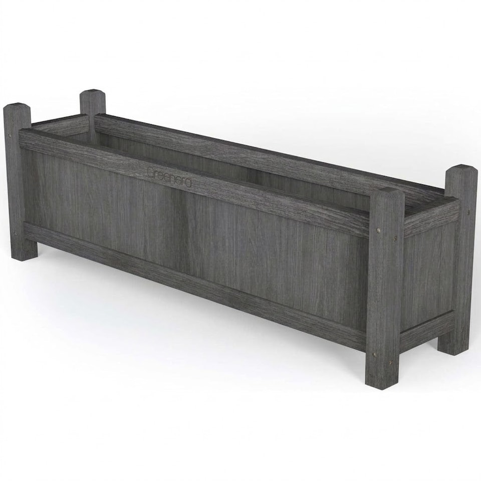 image 1 of Wooden Planter Rectangle Modern Pot Flower Bed Outdoor Garden - Large | Multi