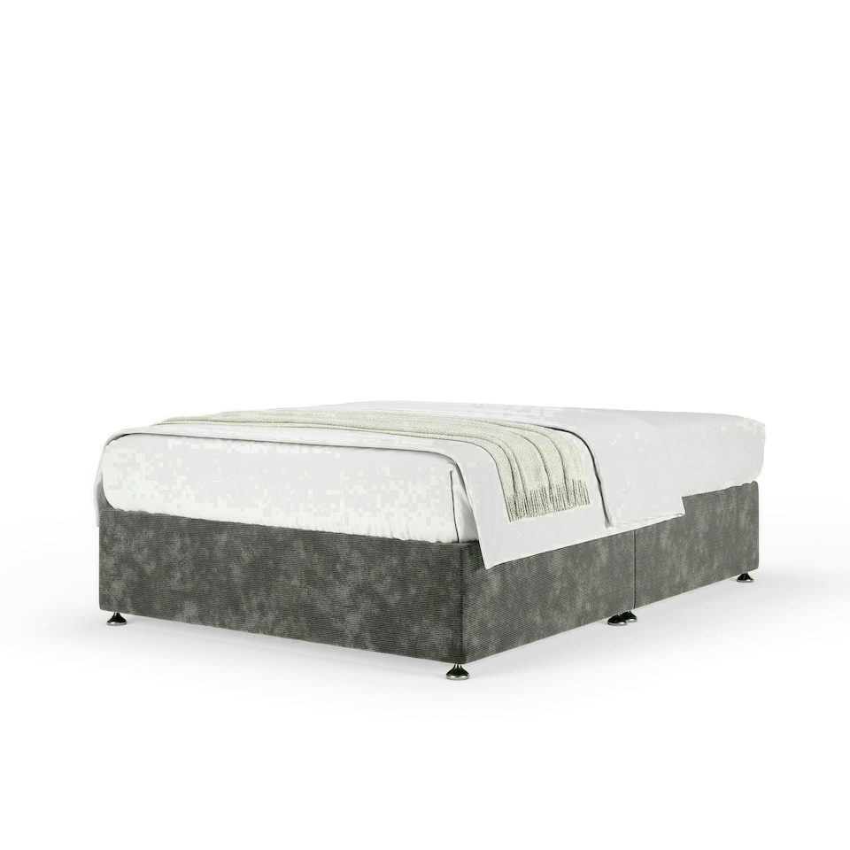 image 1 of Charcoal Chenille No Drawer Divan Base Single