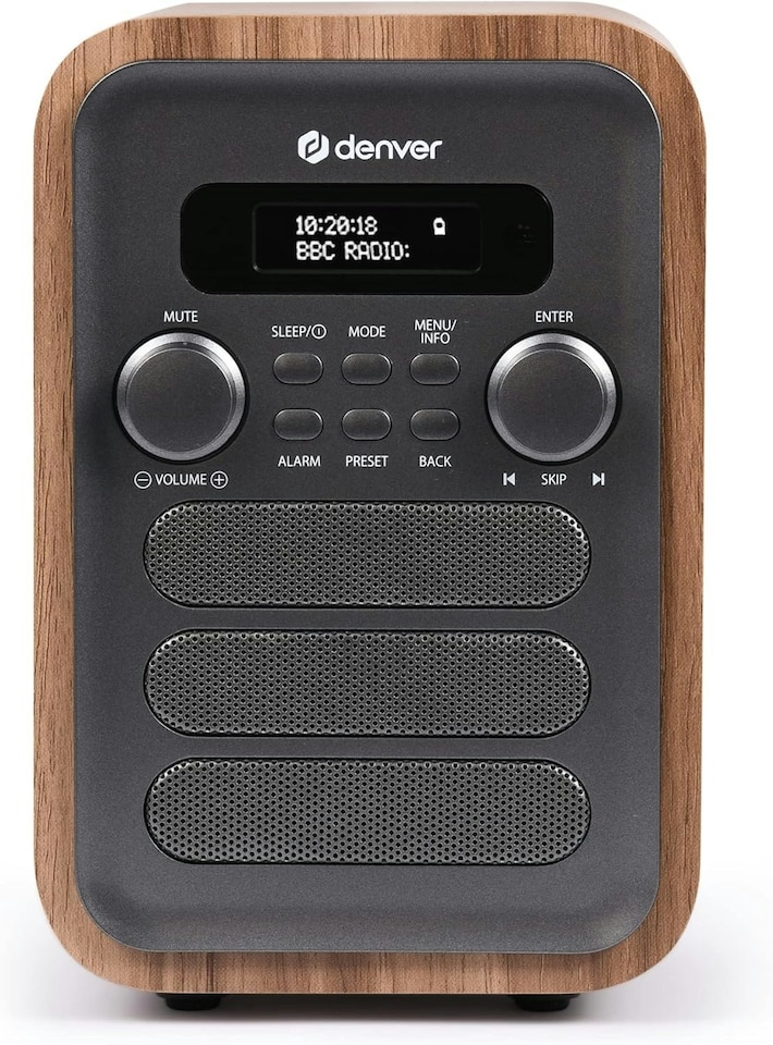 image 1 of Denver DAB-48 Bluetooth DAB Radio - Large Remote Control - DAB/DAB+ Digital Radio Mains Powered – DAB Bluetooth Radio Speaker – DAB Alarm Clock