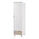 image 1 of Stockholm 1 Door Wardrobe - Particle Board - L58 x W50 x H190 cm - Oak/White White