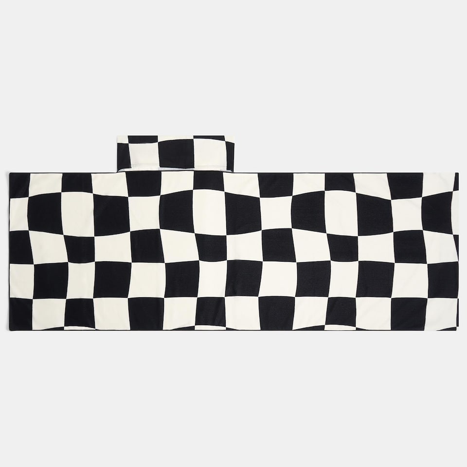 image 1 of OHS Checkerboard Beach Towel with Bag Quick Dry Absorbent Travel Spa | Multi | Checkerboard | One size