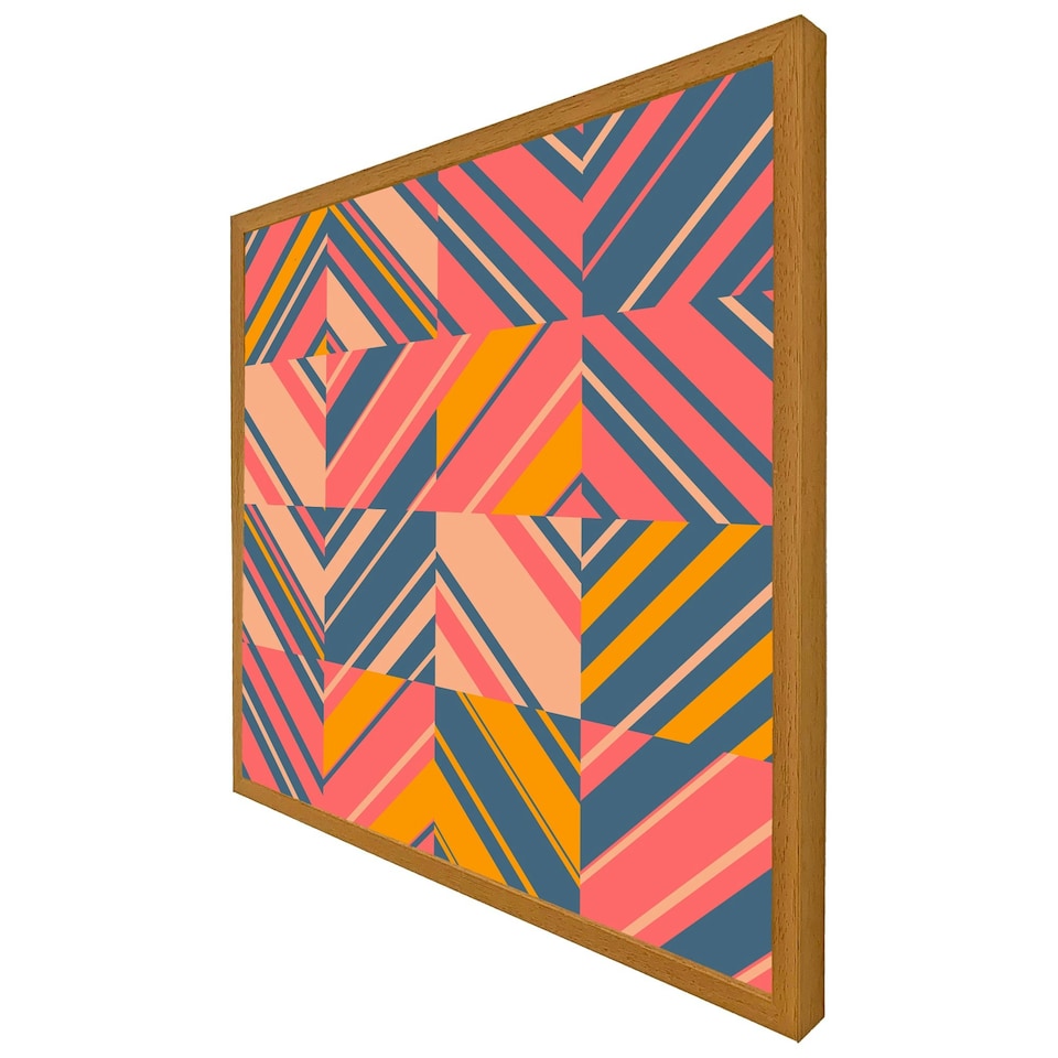 image 1 of Striped bright geometric pattern (Picture Frame) White | M