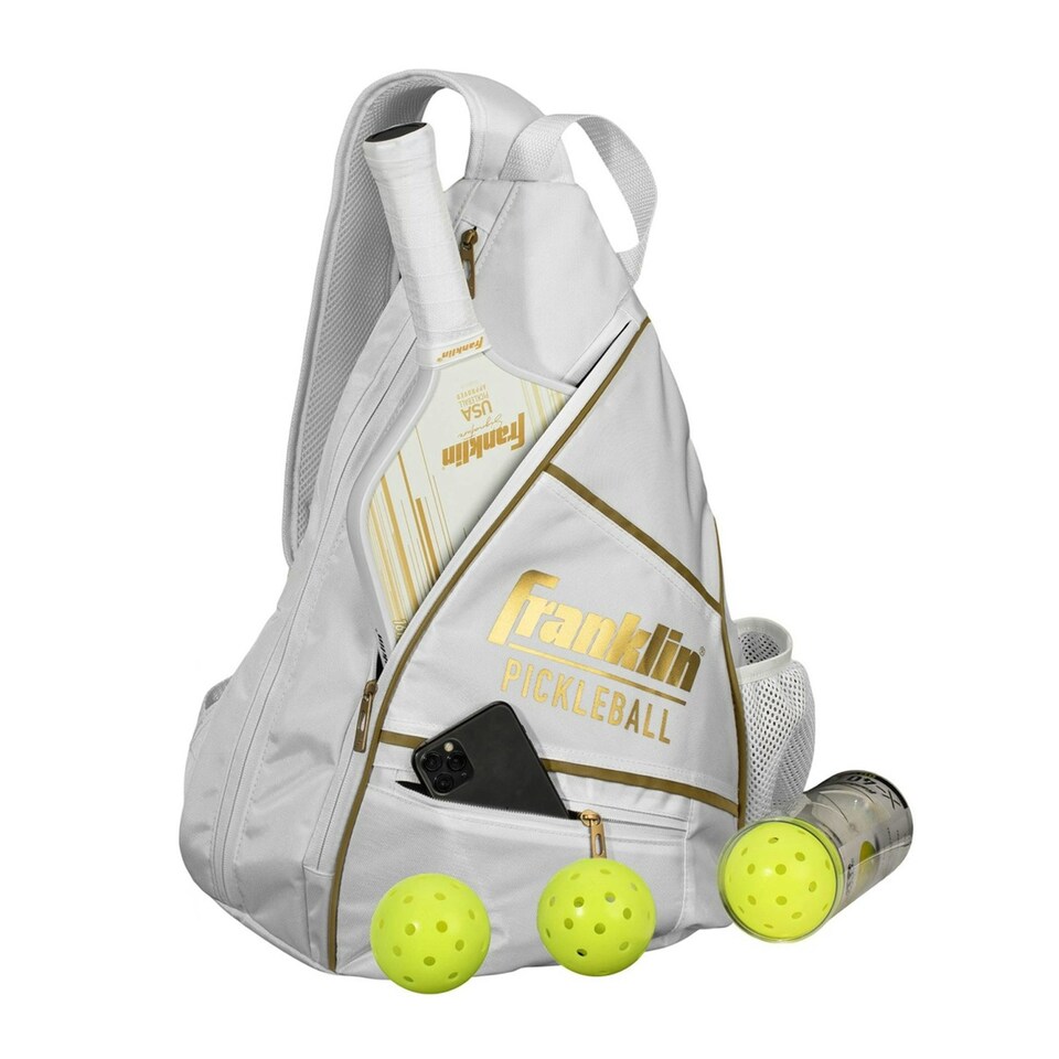 image 1 of Franklin Logo Pickleball Sling backpack - White/Gold - One Size