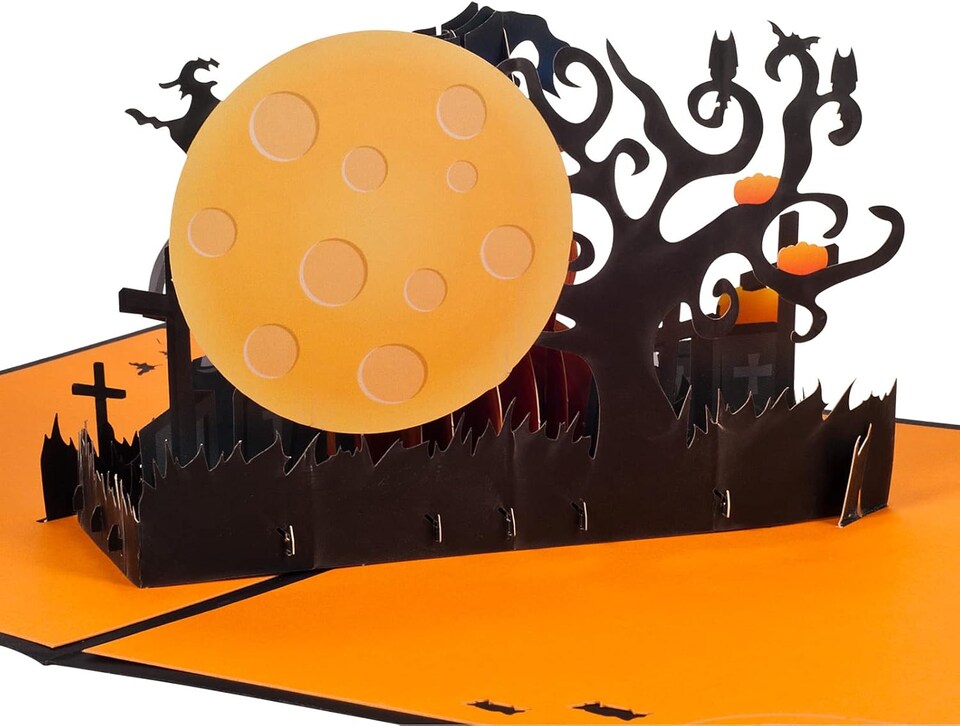 image 1 of Pumpkins With Witchlight Night 3D Pop Up Halloween Card