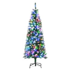 HOMCOM 5FT Prelit Artificial Xmas Tree Holiday Décor w/ 250 Colourful LED Light
