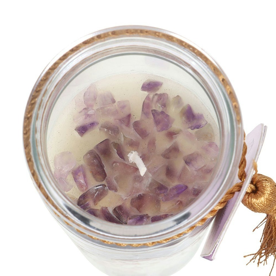 image 1 of Something Different Selene Amethyst Crystal Tube Candle - Cream - One Size