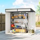 image 8 of Outsunny 6.5 x 4FT Galvanised Metal Garden Shed with Double Sliding Doors and 2 Vents, Lockable Tool Storage House with Foundation Kit, Grey