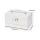 image 6 of Living and Home Lockable Jewellery Storage Box with Drawer-White | White