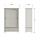 image 8 of Faire 120cm Sliding Combination Wardrobe in Dove Grey with Oak Top Grey