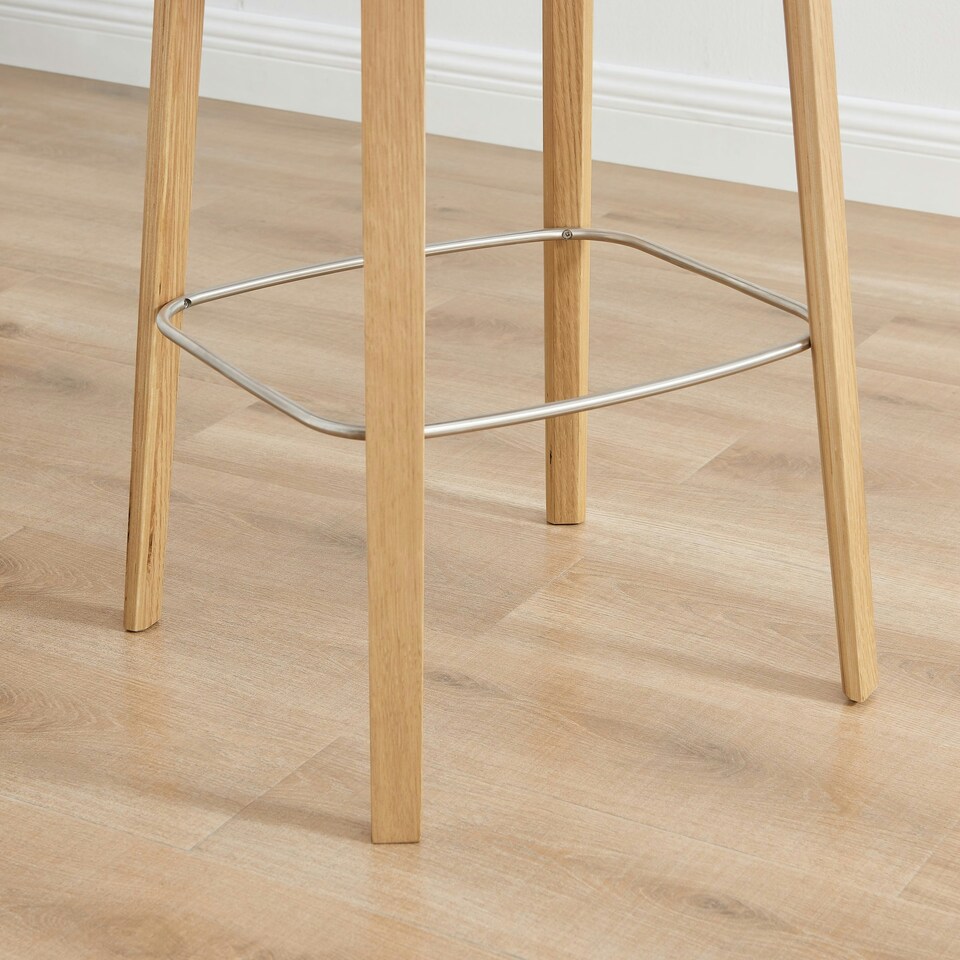 image 1 of Furniturebox Emy Oak Veneer Wooden Bar Chair