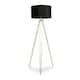 image 3 of ValueLights Aero Polished Gold Floor Lamp with Large Black Drum Shade