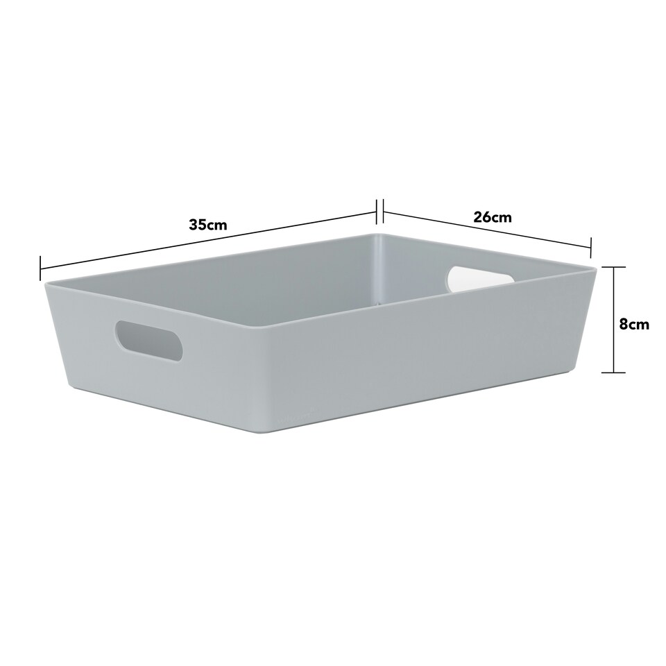image 1 of Wham Studio 5 x 6L Rectangular Plastic Storage Baskets Ice White Grey