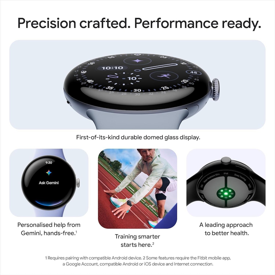 image 1 of Google Pixel Watch 4 41mm LTE Android Smartwatch Matte Black Aluminium