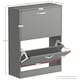 image 3 of Vida Designs 2 Drawer Shoe Cabinet Shoe Rack Storage Cupboard, Grey
