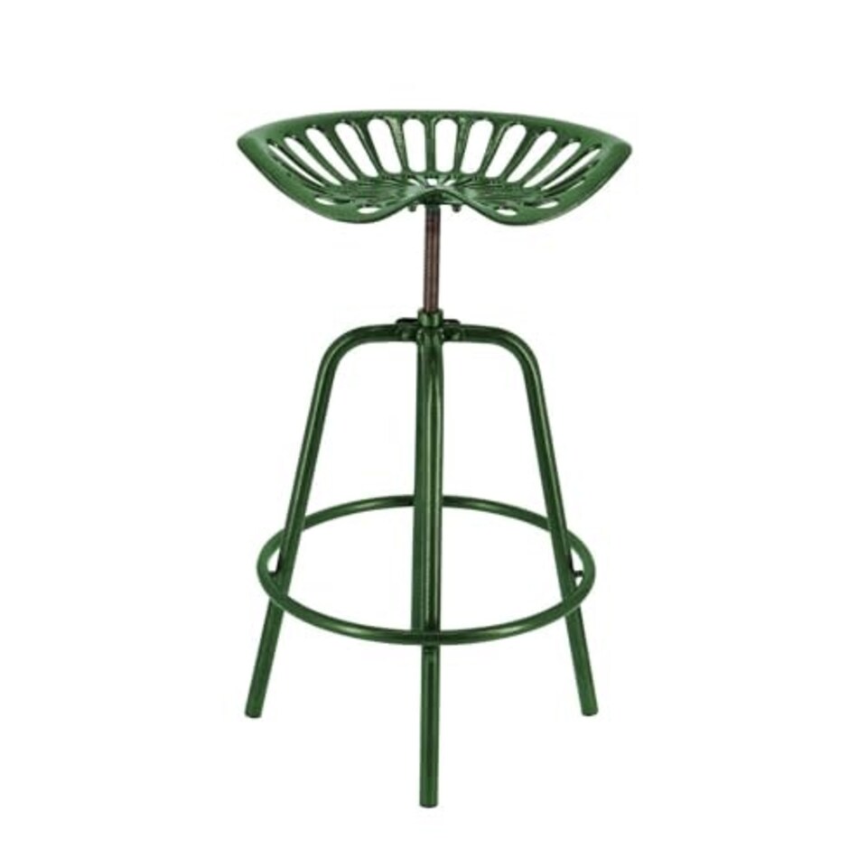 image 1 of Cast Iron Tractor Barstool Green