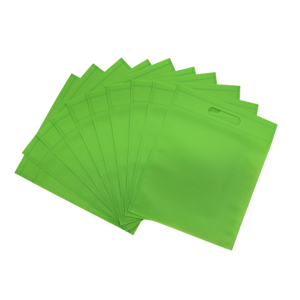 image 1 of Pack of 25 Light Green Coloured 30x25cm Non-Woven Patch Handle Bags | Green