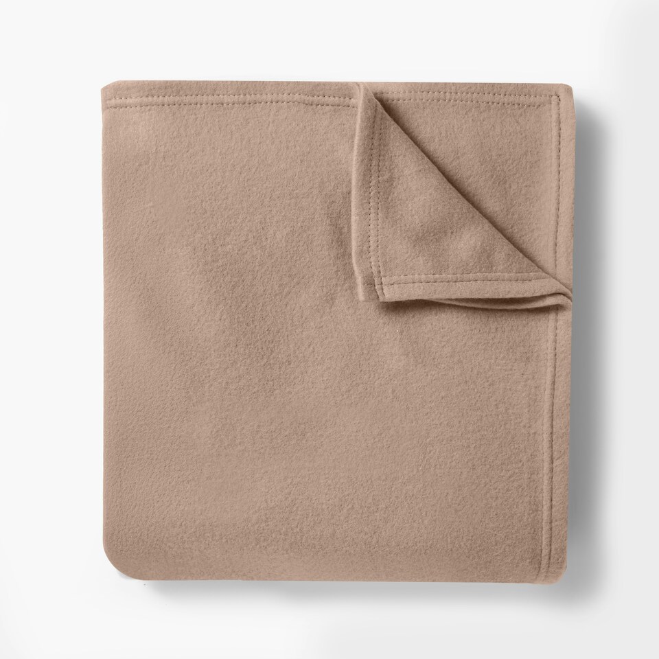 image 1 of OHS Teddy Fleece Soft Warm Plush Cosy Plain Dyed Throw Over Bed Blanket, 200x240cm Brown | Mocha
